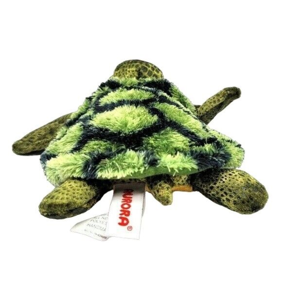 2/$15 Aurora Sea Turtle Plush Green 6.5" Gold Tummy Stuff Animal Ocean Realistic - Picture 3 of 8